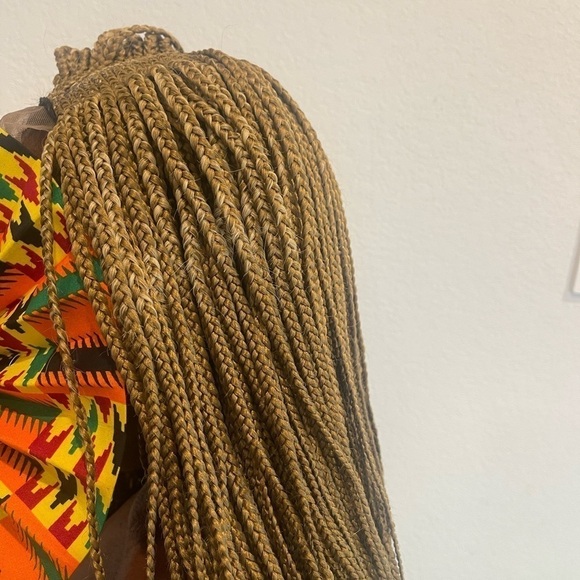 Braided Blonde 3 parts lace wig main image 6